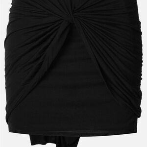 Chic Black Ruched Skirt